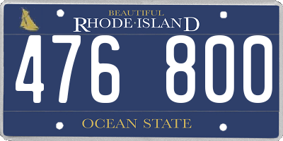 RI license plate 476800