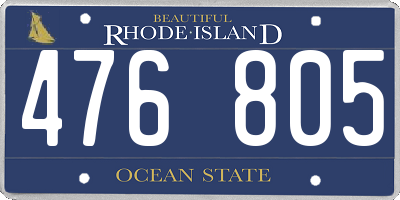 RI license plate 476805
