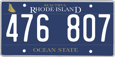 RI license plate 476807