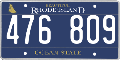 RI license plate 476809