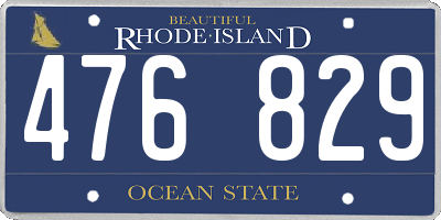 RI license plate 476829