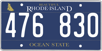 RI license plate 476830
