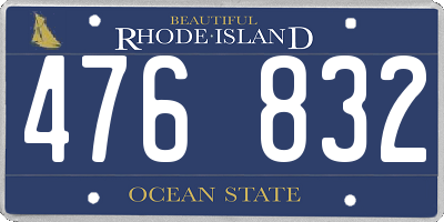 RI license plate 476832