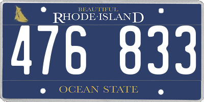 RI license plate 476833