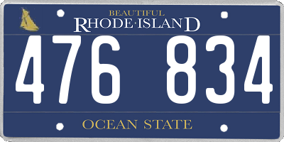 RI license plate 476834