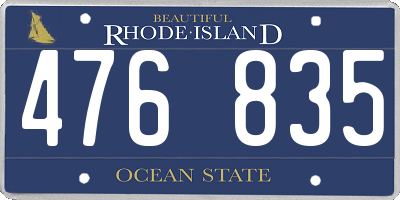 RI license plate 476835