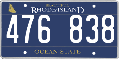 RI license plate 476838