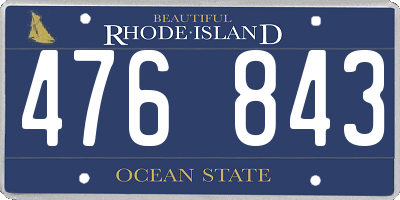 RI license plate 476843