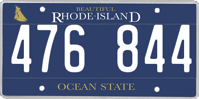 RI license plate 476844