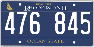 RI license plate 476845