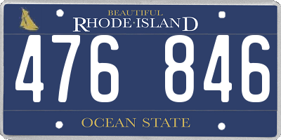 RI license plate 476846