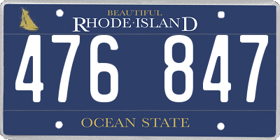 RI license plate 476847