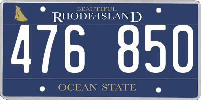 RI license plate 476850