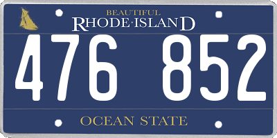 RI license plate 476852