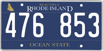 RI license plate 476853