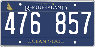 RI license plate 476857