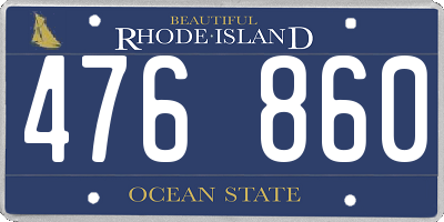 RI license plate 476860