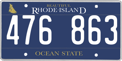 RI license plate 476863