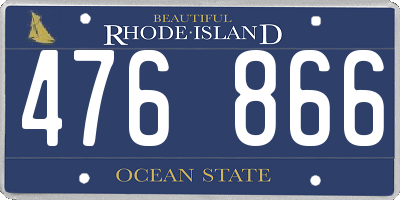 RI license plate 476866