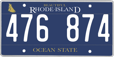 RI license plate 476874