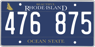RI license plate 476875