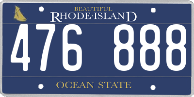 RI license plate 476888