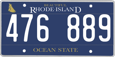 RI license plate 476889