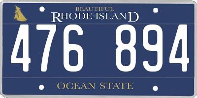 RI license plate 476894