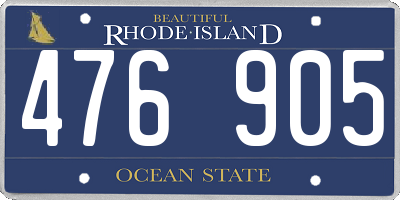 RI license plate 476905