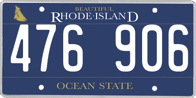 RI license plate 476906