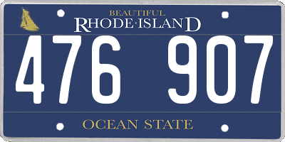 RI license plate 476907
