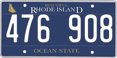RI license plate 476908