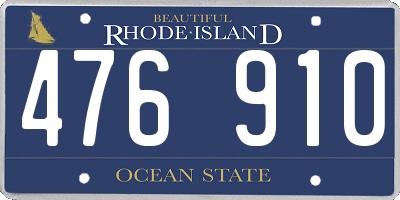 RI license plate 476910