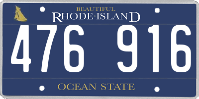 RI license plate 476916