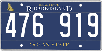 RI license plate 476919