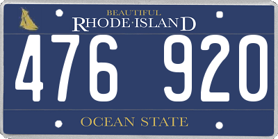 RI license plate 476920