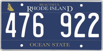 RI license plate 476922