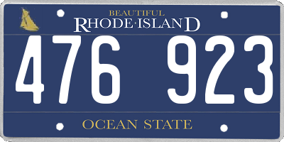 RI license plate 476923