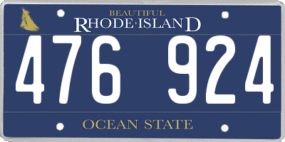 RI license plate 476924