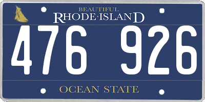 RI license plate 476926