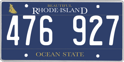 RI license plate 476927