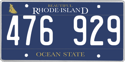 RI license plate 476929