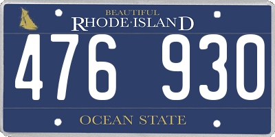 RI license plate 476930