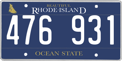 RI license plate 476931