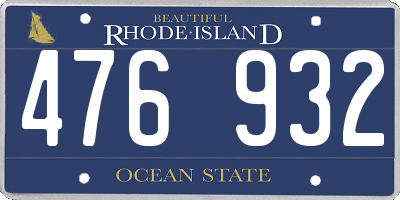 RI license plate 476932