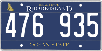 RI license plate 476935