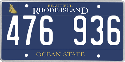 RI license plate 476936