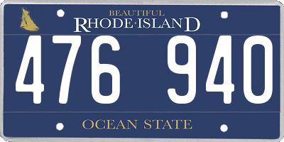 RI license plate 476940