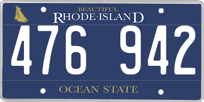 RI license plate 476942