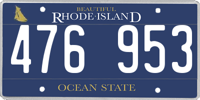 RI license plate 476953
